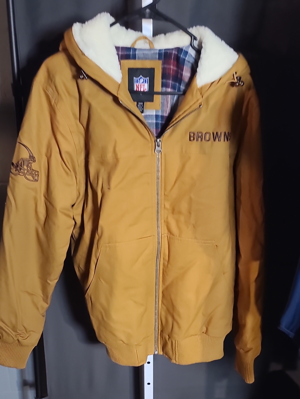 Browns Mustard Hooded Sherpa-Lined Jacket